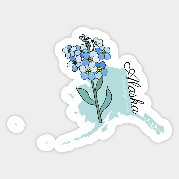 Alaska State Flower Sticker by Hanatist Studio